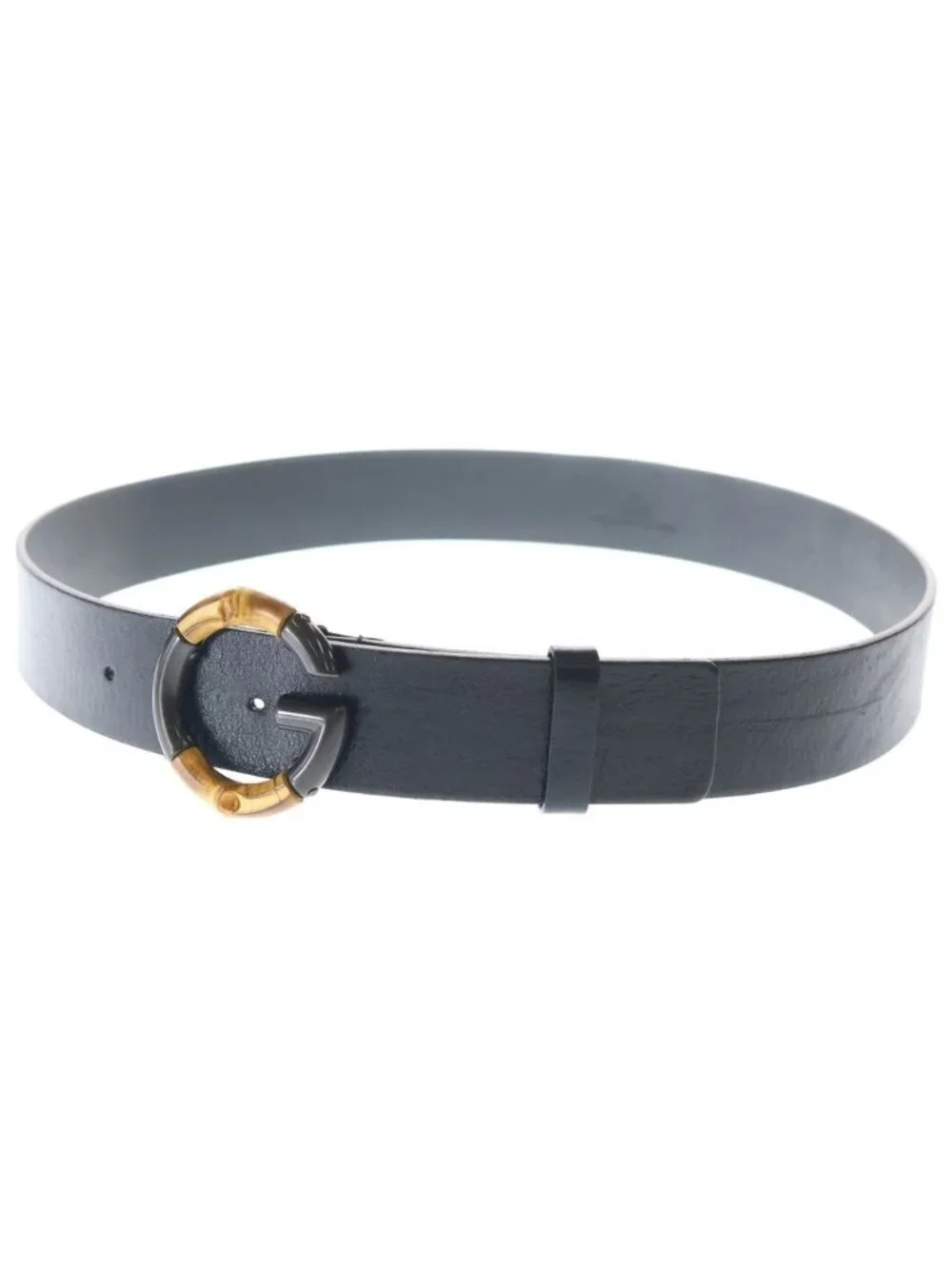 Gucci Bamboo-g Logo Leather Belt Black Brown